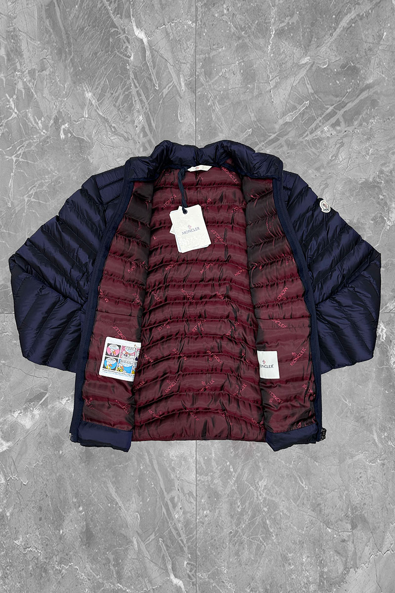 Moncler Мужская синяя куртка logo-patch 