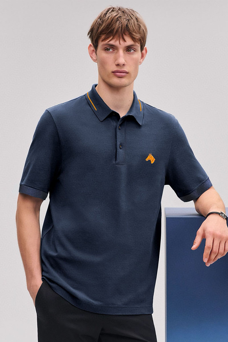 Hermes Мужское поло Premium - Navy