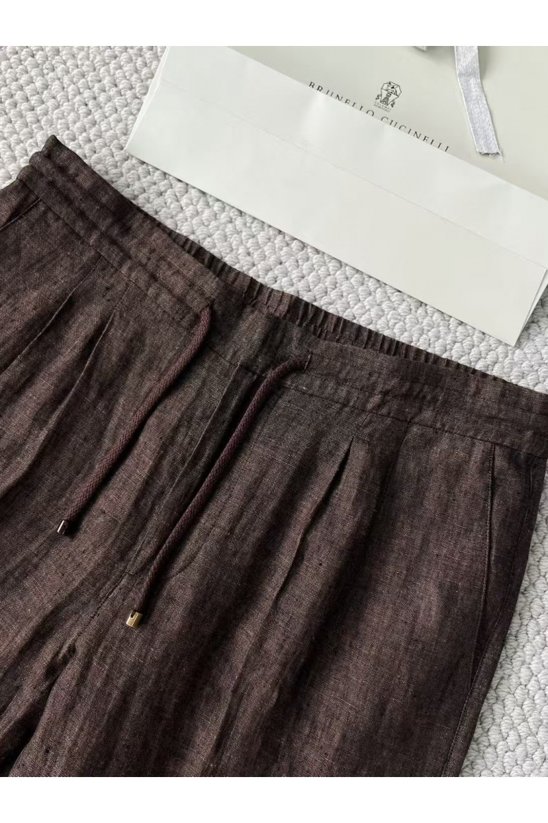 Designer Льняные брюки Premium - Brown