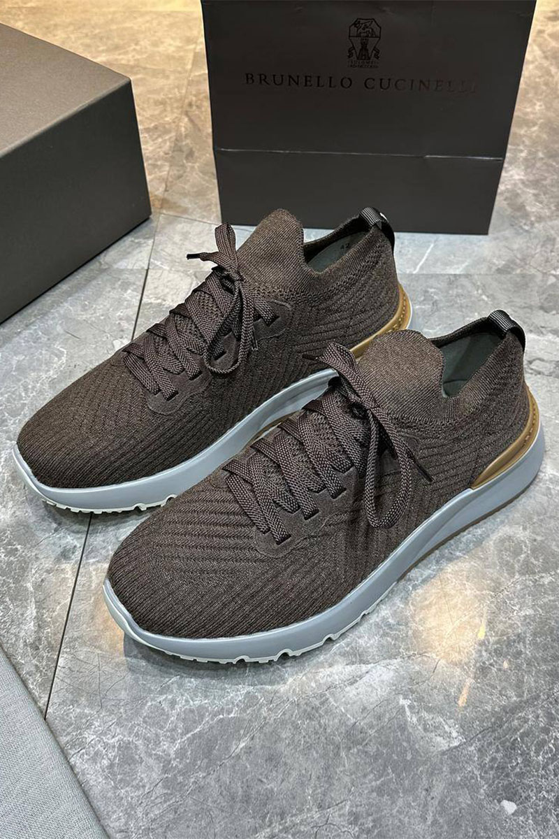 Designer Мужские кроссовки knitted - Brown