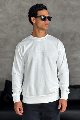 Мужской белый свитшот logo-embroidered