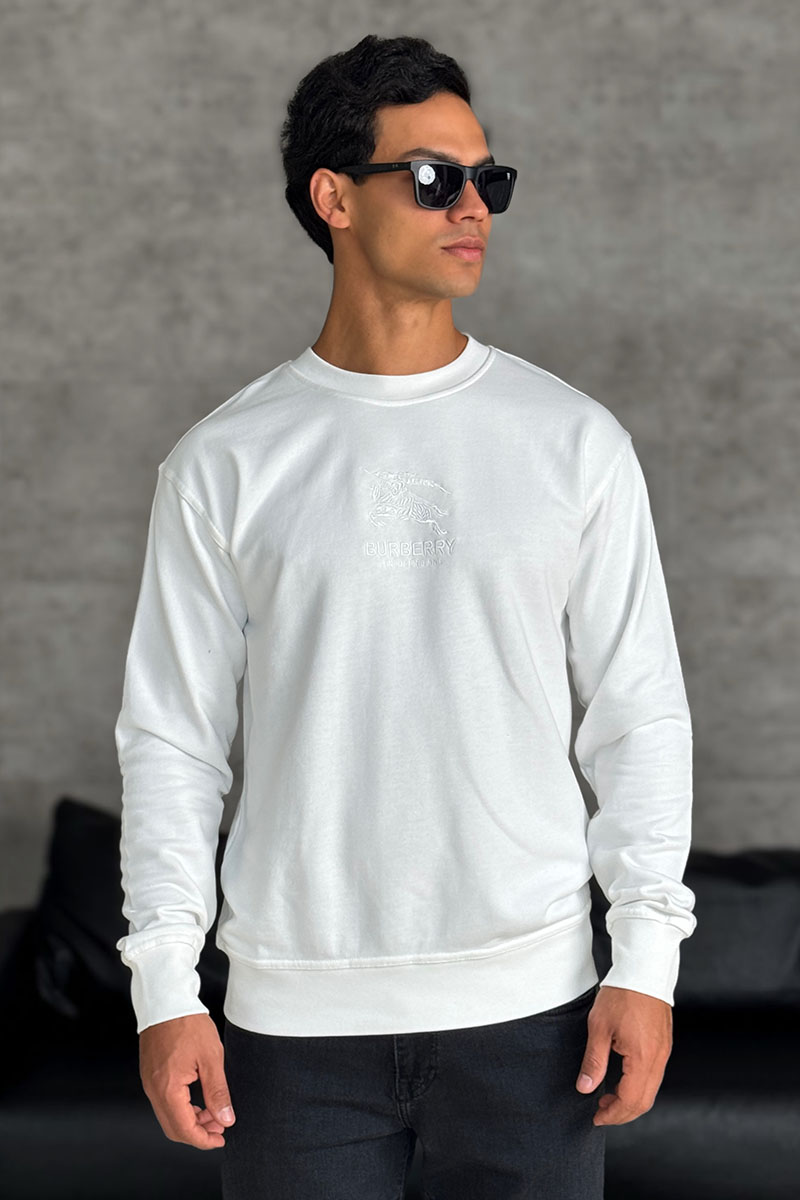 Burberry Мужской белый свитшот logo-embroidered