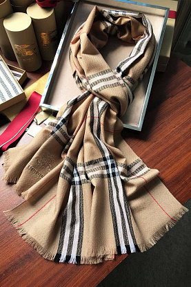 Бежевый шарф check pattern 186х70 см 