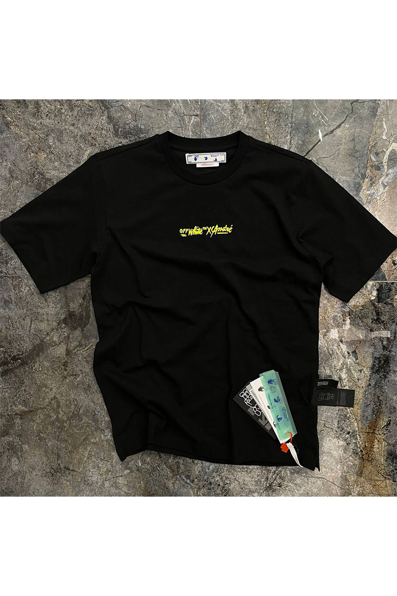 Off-White Чёрная оверсайз футболка Kaws 