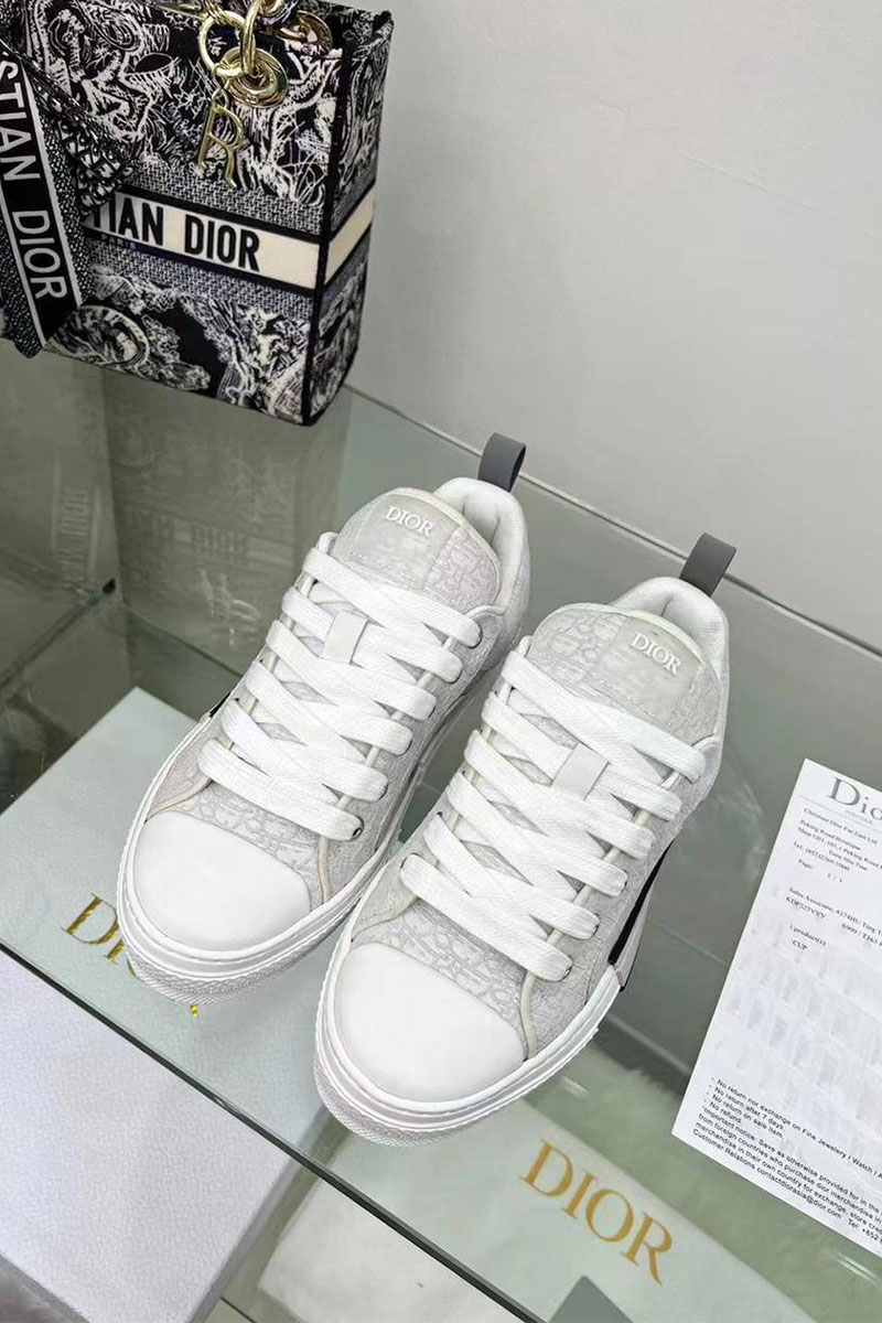 Dior Женские кроссовки Oblique B23 low-top - White