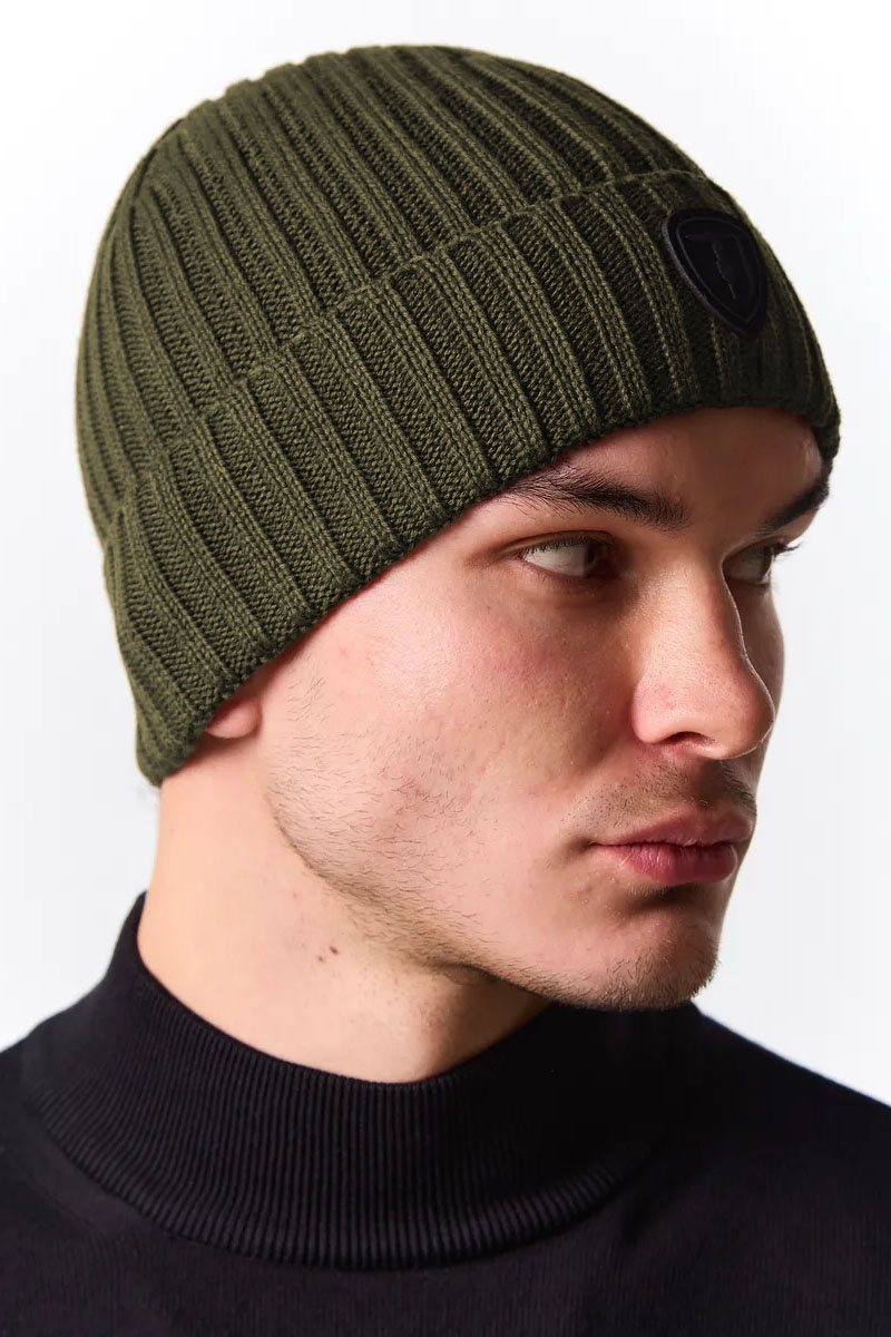 Trussardi Мужская шапка logo-patch - Khaki