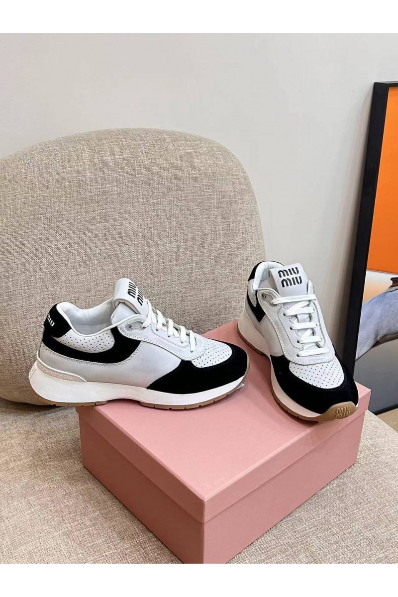 MIU MIU Женские кроссовки Premium - Grey / Black
