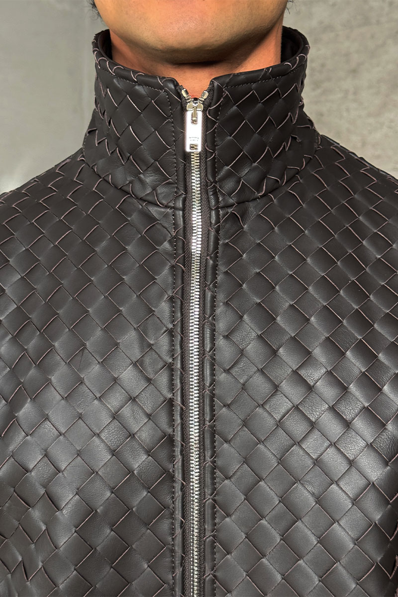 Bottega Veneta Мужская кожаная куртка premium