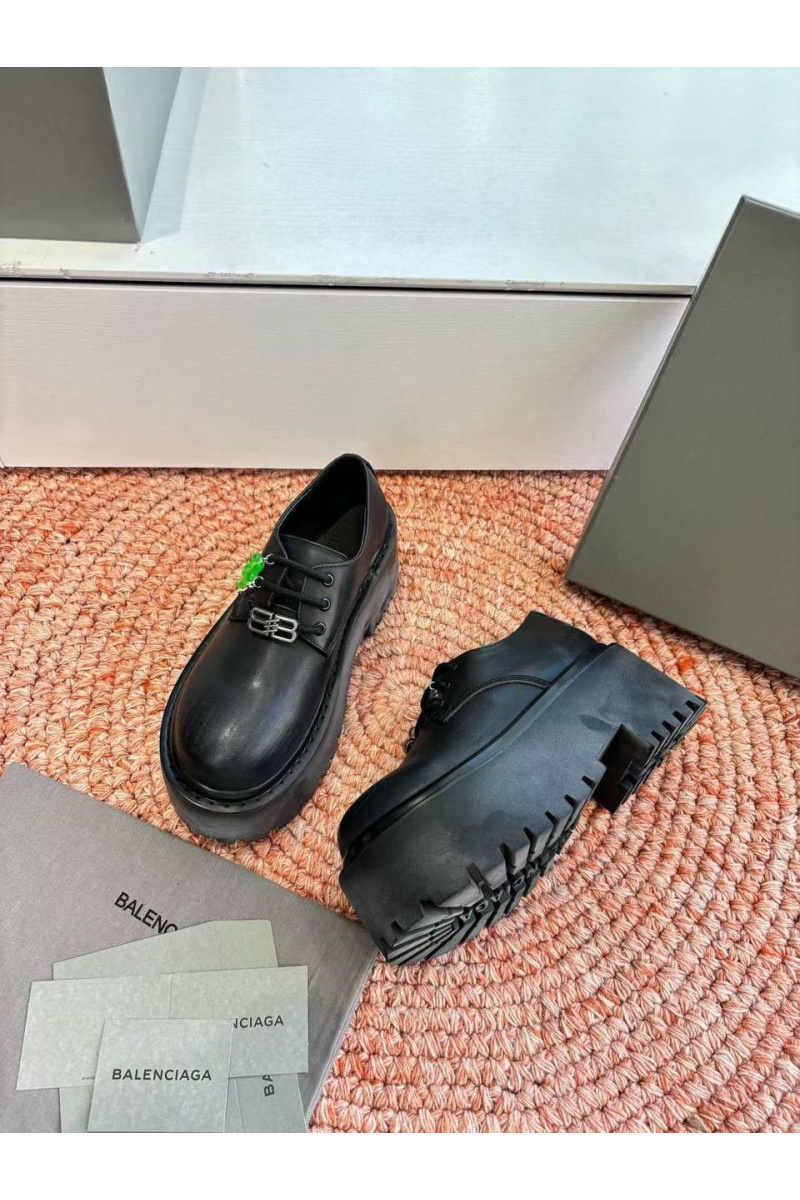 Balenciaga Женские кожаные ботинки Strike Platform Derby premium
