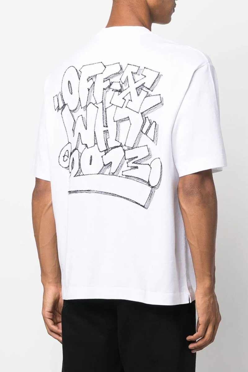 Off-White Белая футболка c/o Virgil Abloh graffiti-print