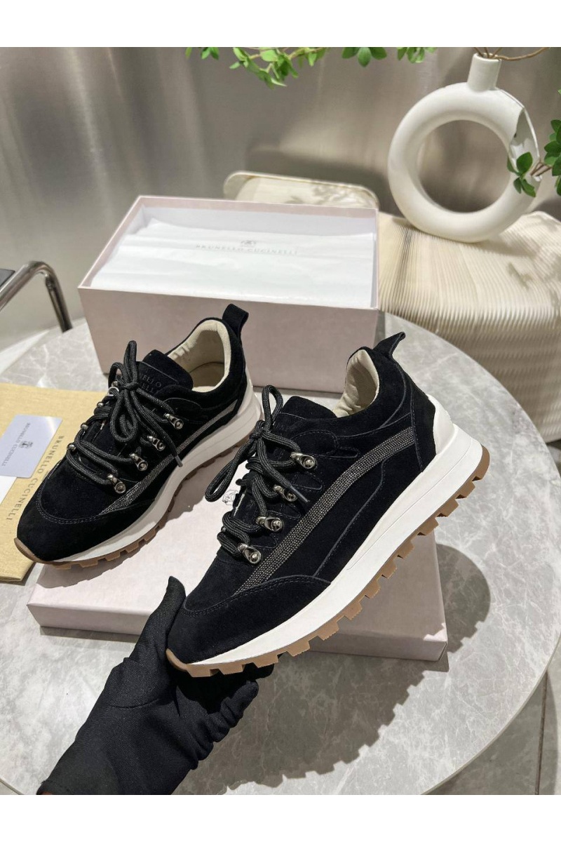 Designer Женские замшевые кроссовки Monili Premium - Black