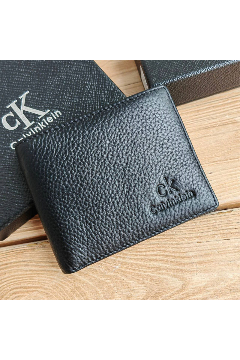 Calvin Klein Чёрный кожаный кошелёк