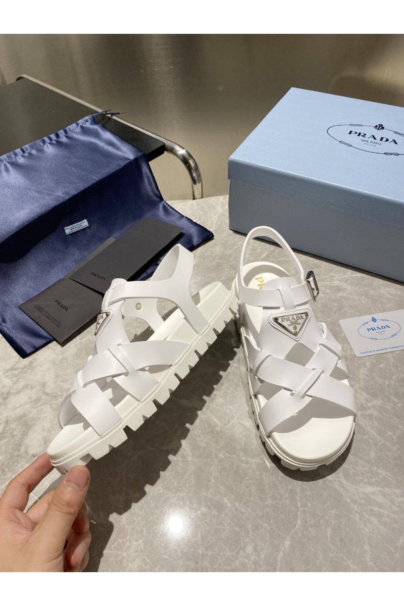 Prada Женские кожаные сандалии Monolith
