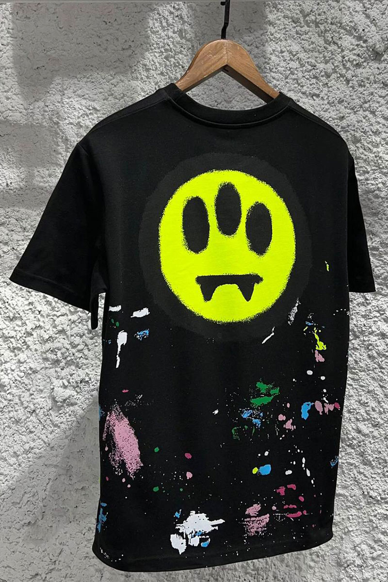 Designer Clothing Чёрная оверсайз футболка Barrow logo-print paint-splatter