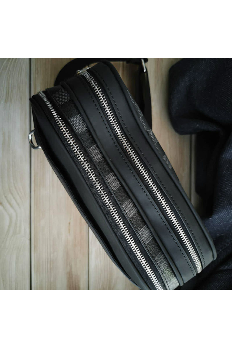 Lоuis Vuittоn Кожаная сумка Trocadero Messenger PM Damier Graphite 27x20 см