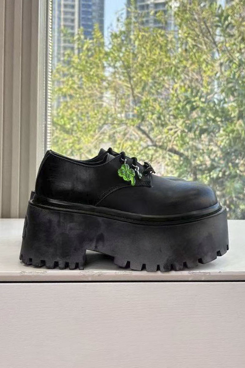 Balenciaga Женские кожаные ботинки Strike Platform Derby premium
