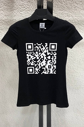 Женская футболка "QR Code" - Black