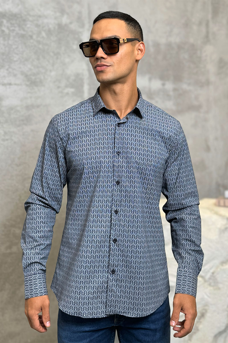 Emporio Armani EA7 Мужская тёмно-синяя рубашка 