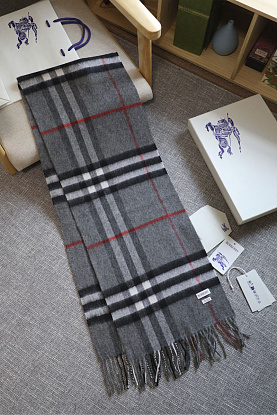 Шарф two-tone Check premium 168x30 см - Grey