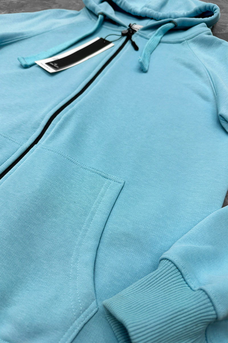 Stone Island Голубая кофта на молнии compass-patch 
