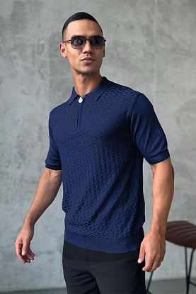 Мужское поло синего цвета 