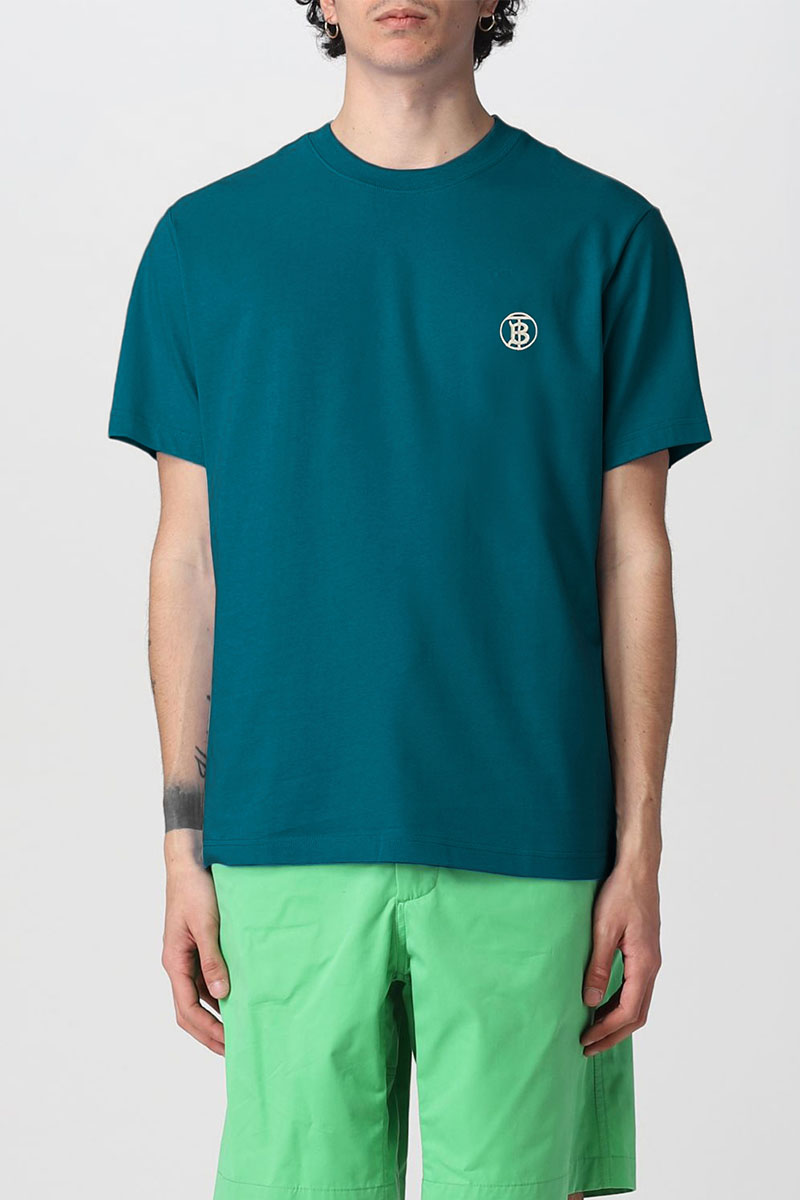 Burberry Футболка зелёного цвета Parker TB circle logo