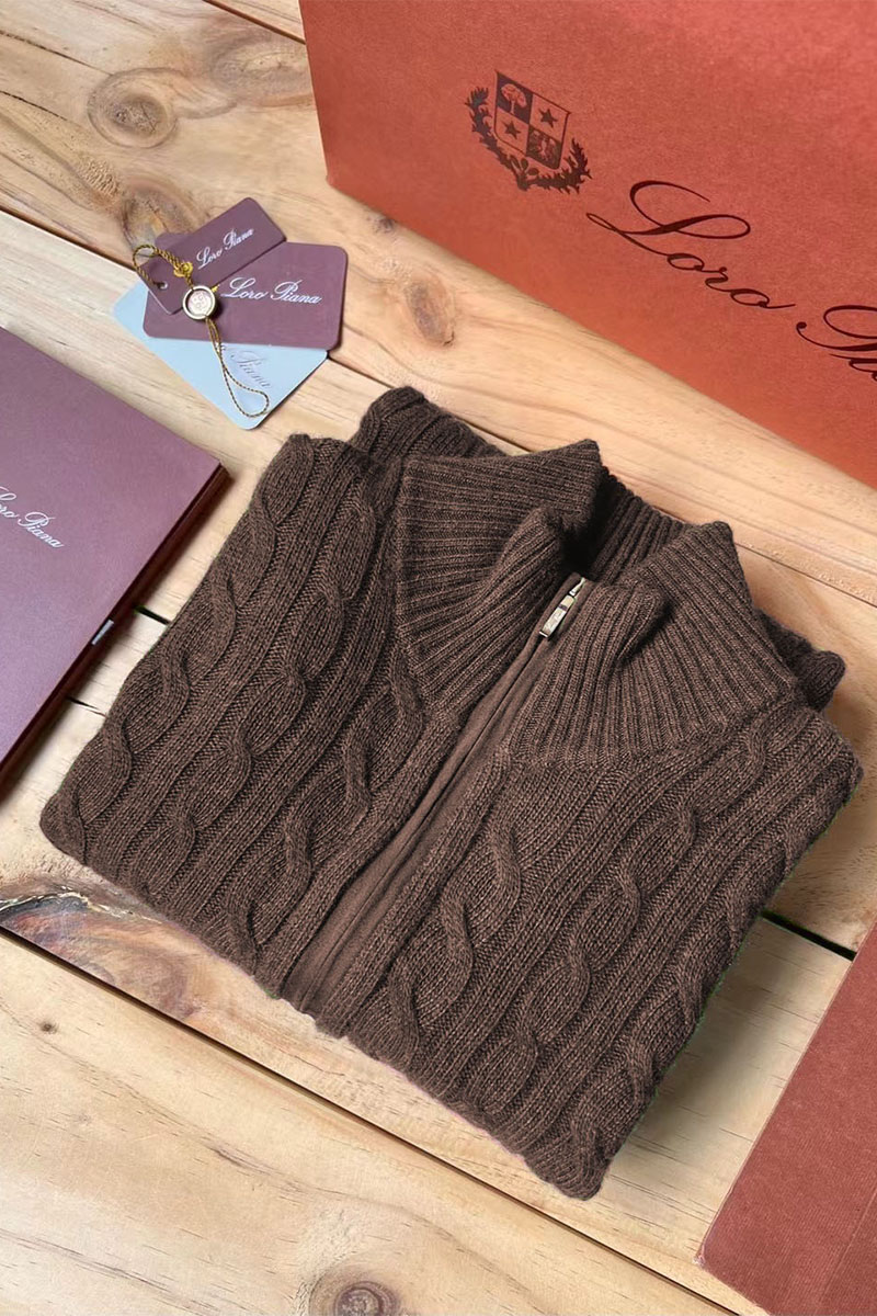 Loro Piana Кашемировый свитер Premium zip-neck - Brown 