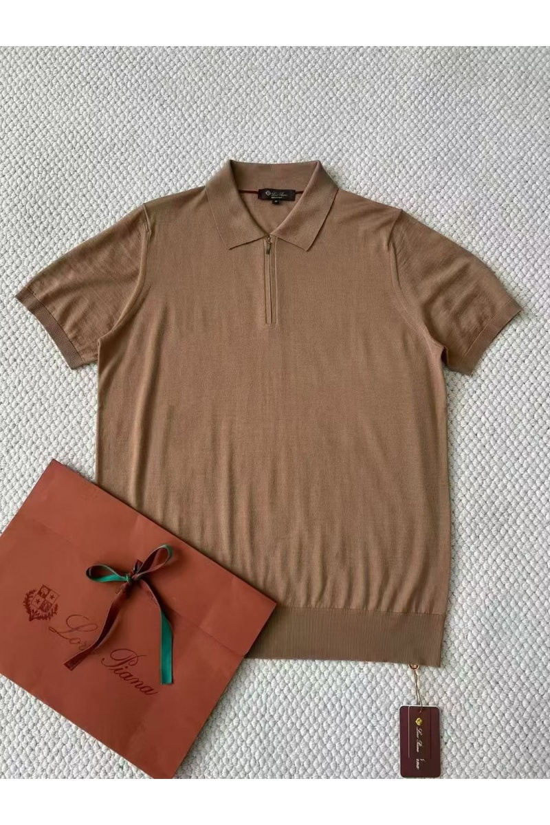Loro Piana Мужское коричневое поло premium