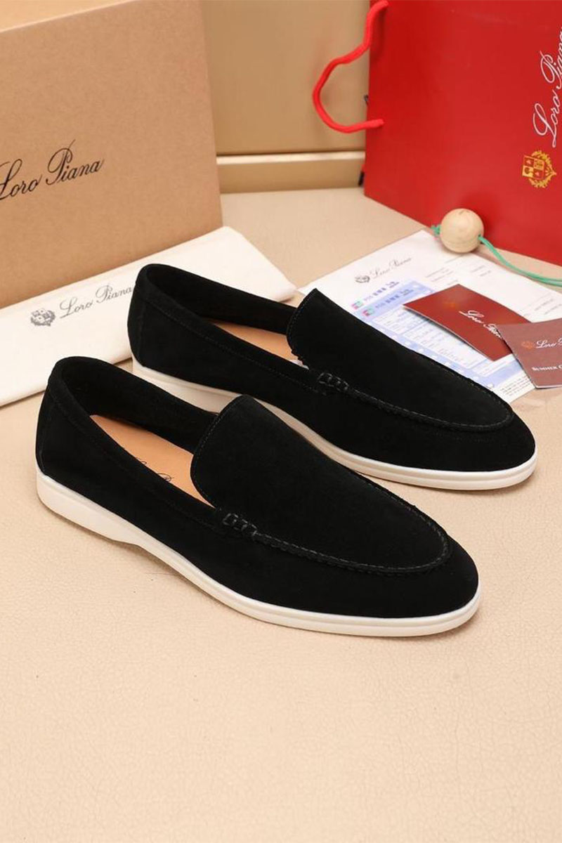 Loro Piana Мужские замшевые лоферы Summer Walk