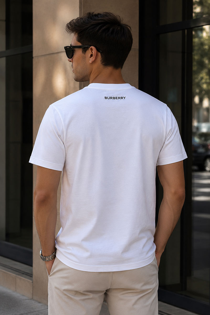 Burberry Мужская футболка 3D Logo - White