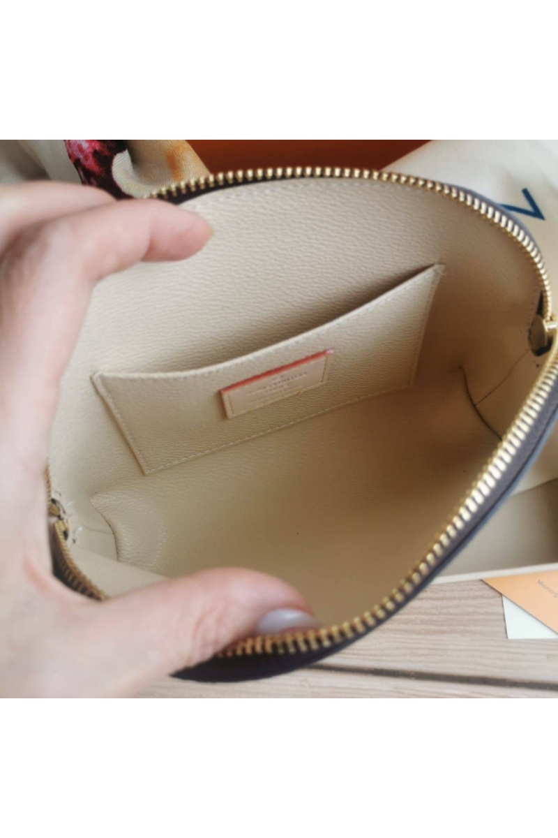Lоuis Vuittоn Кожаная косметичка Pouch PM Monogram Canvas 19x12 см - Brown