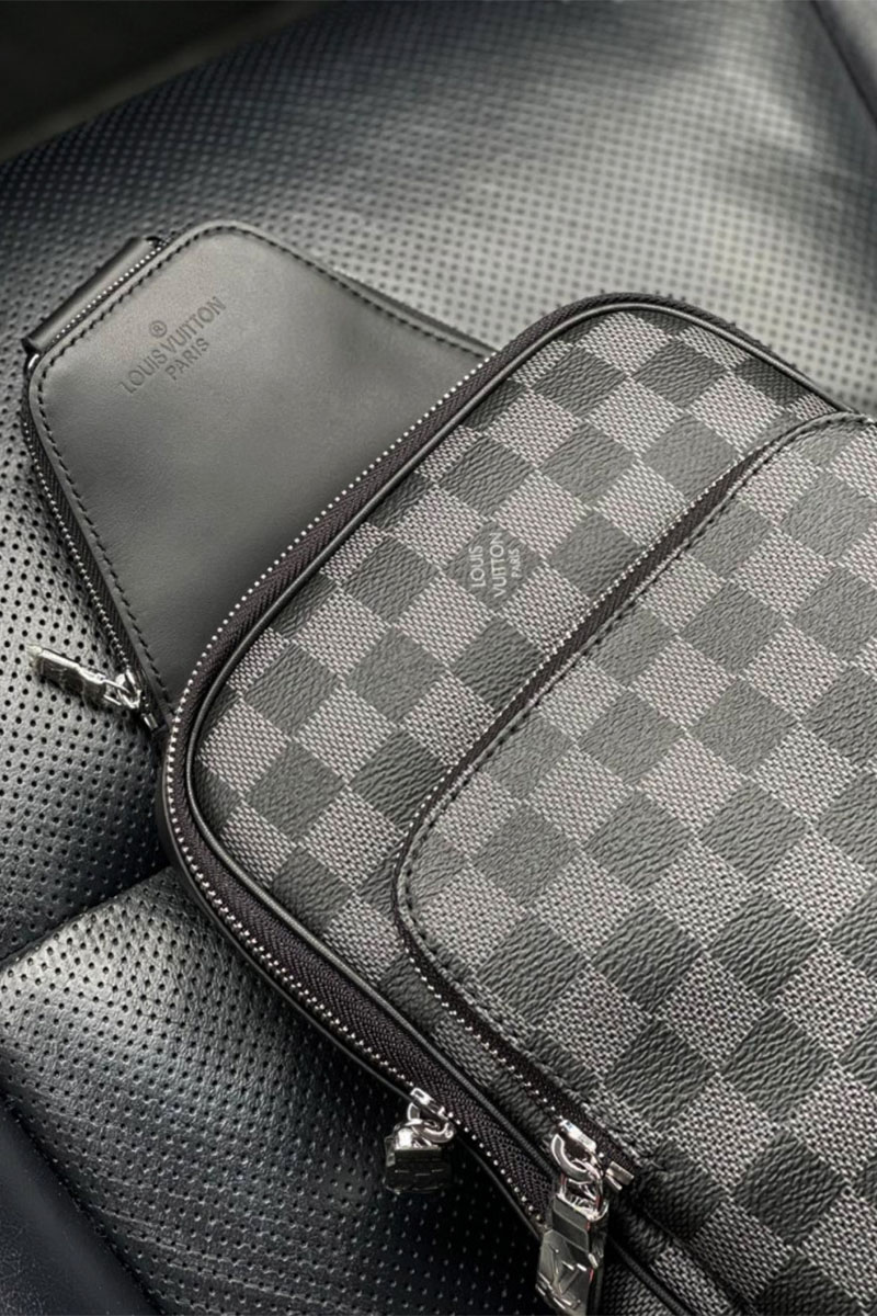 Lоuis Vuittоn Кожаная сумка Avenue Sling Damier Graphite 30x18 см