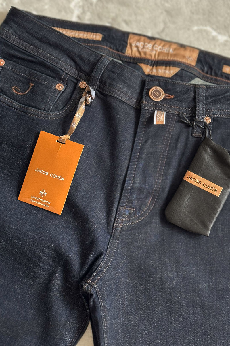 Jacob Cohen Мужские тёмно-синие джинсы 