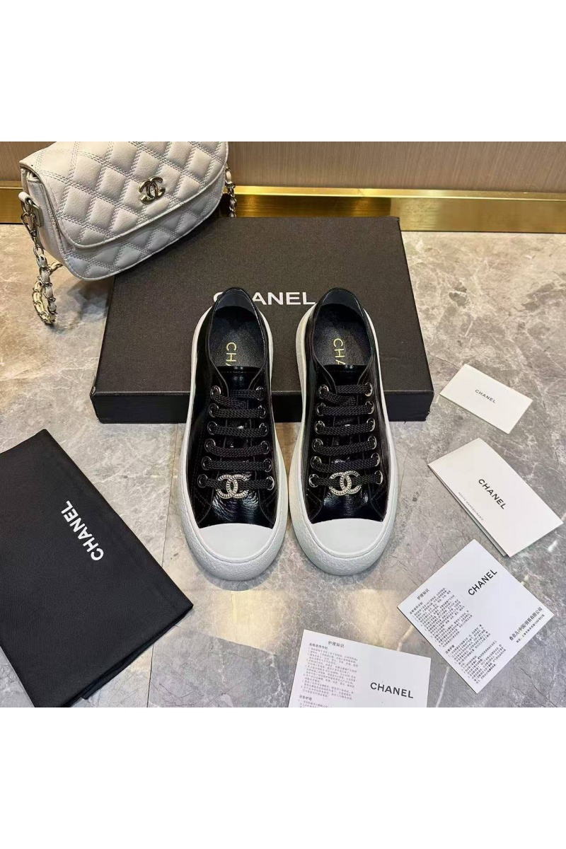 Chаnеl Женские кожаные кроссовки Chanel premium