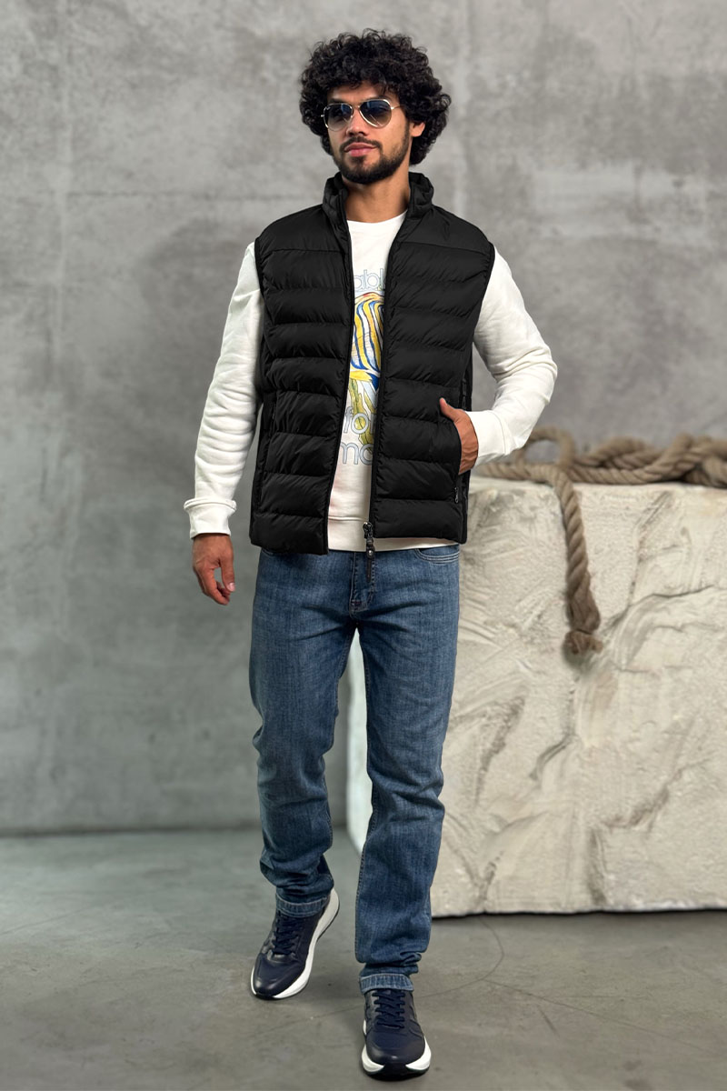 Designer Clothing Мужской чёрный жилет Parajumpers