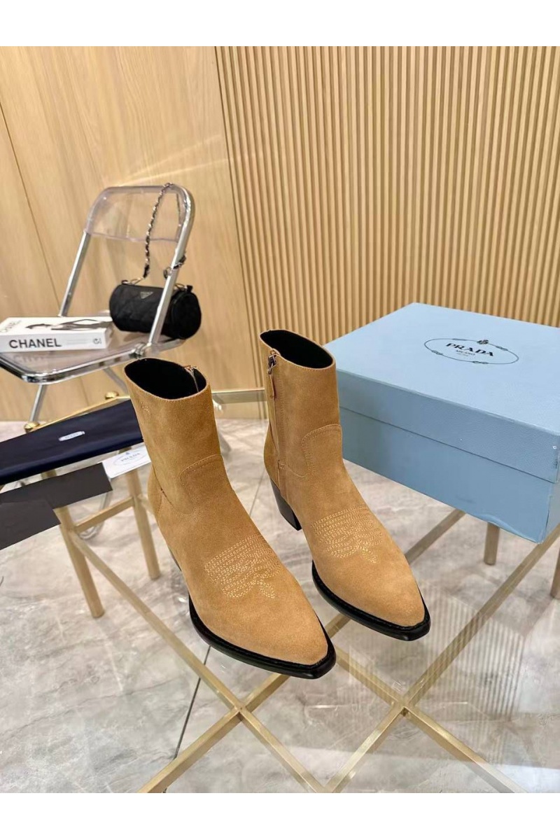 Prada Женские замшевые сапоги premium - Beige