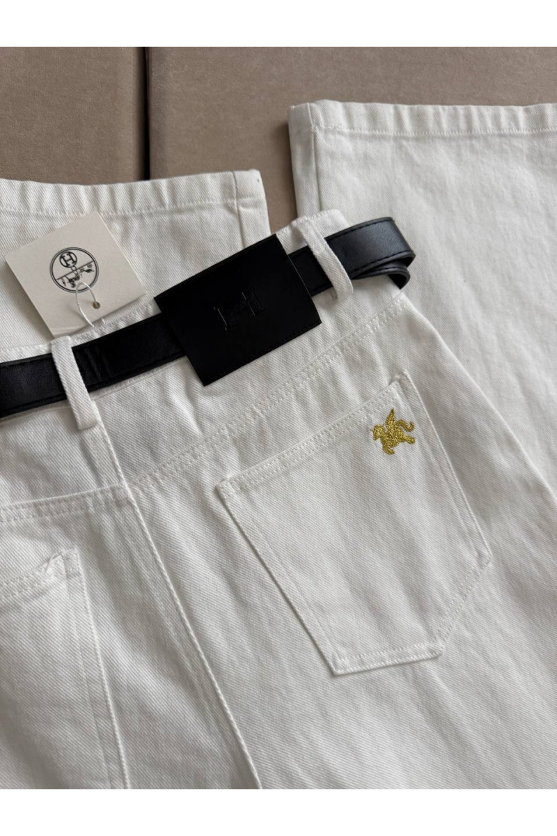 Hermes Женские белые джинсы Hermes premium