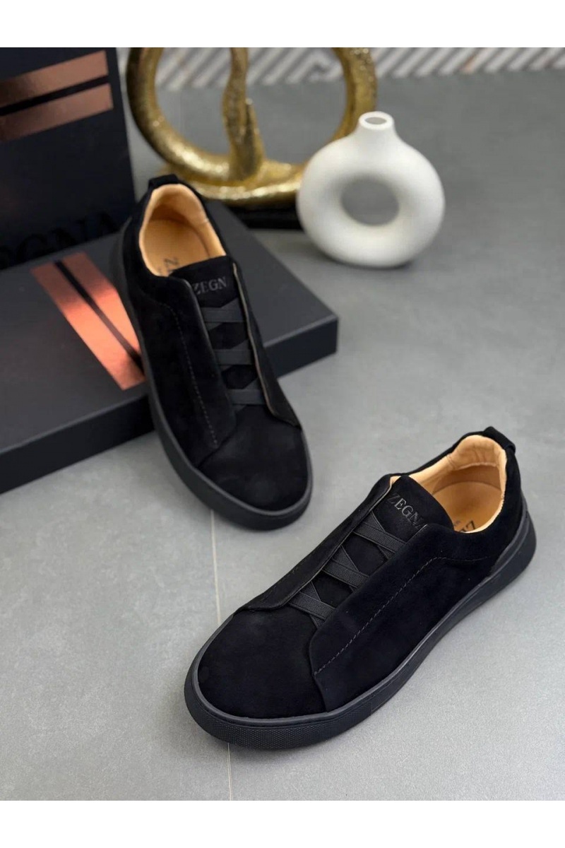 Zegna Замшевые кроссовки Triple Stitch