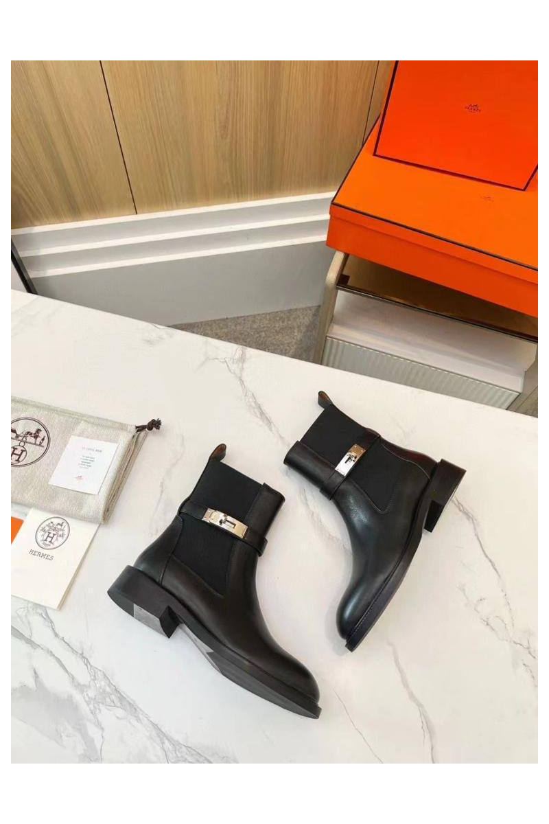 Hermes Женские кожаные сапоги premium - Black