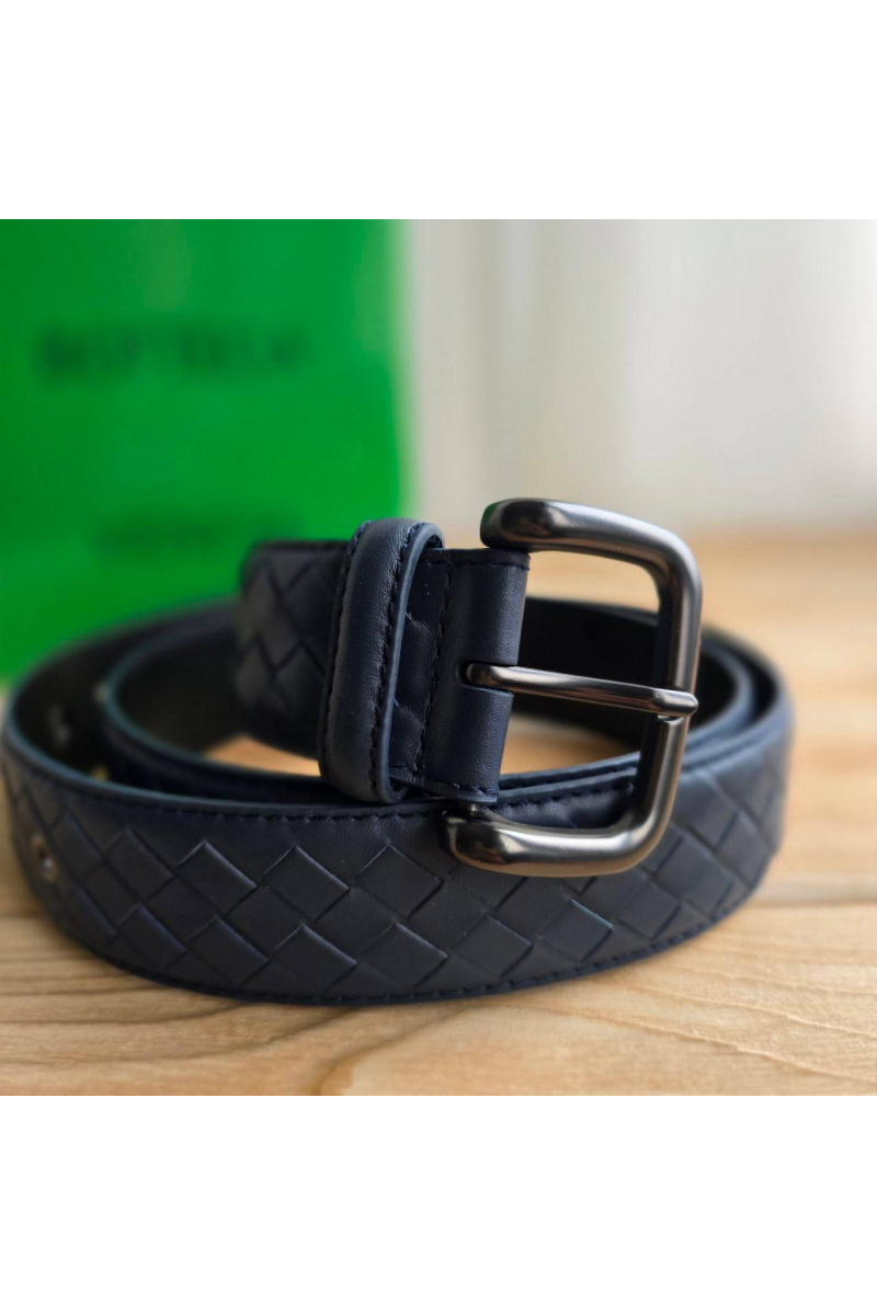 Bottega Veneta Кожаный синий ремень 