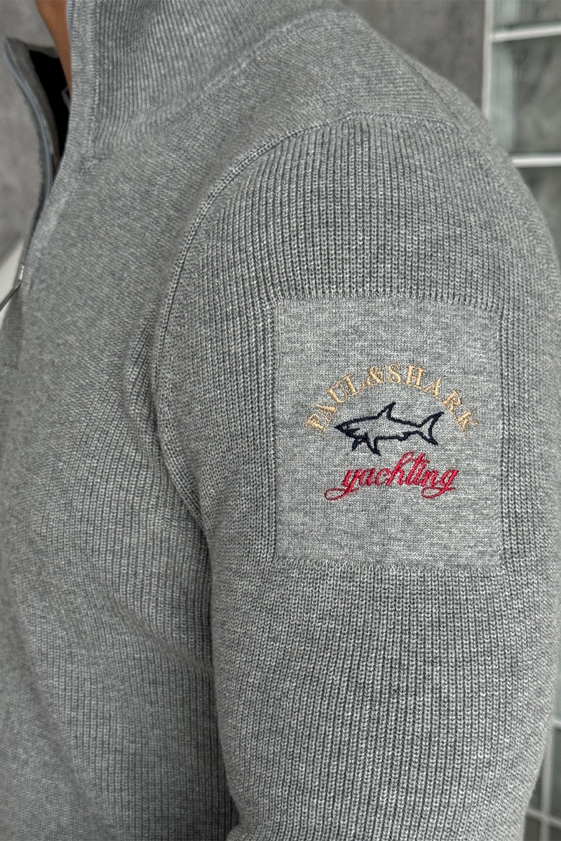Paul & Shark Мужской светло-серый джемпер zip-up