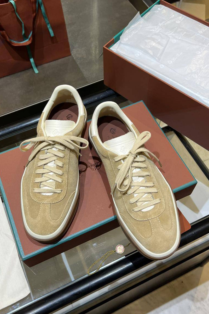 Loro Piana Женские замшевые кроссовки  Premium - Beige