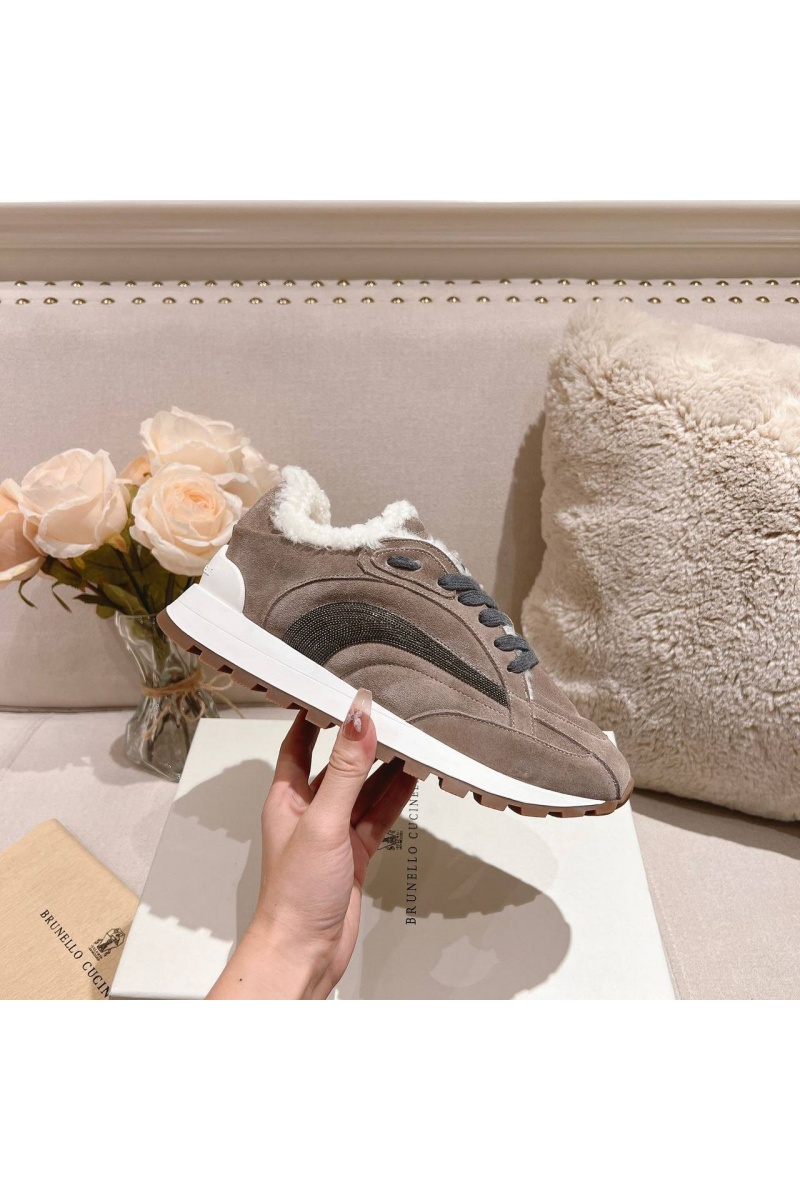 Designer Женские замшевые кроссовки с мехом Premium