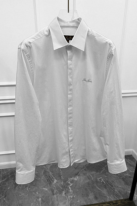 Мужская белая рубашка logo-embroidered