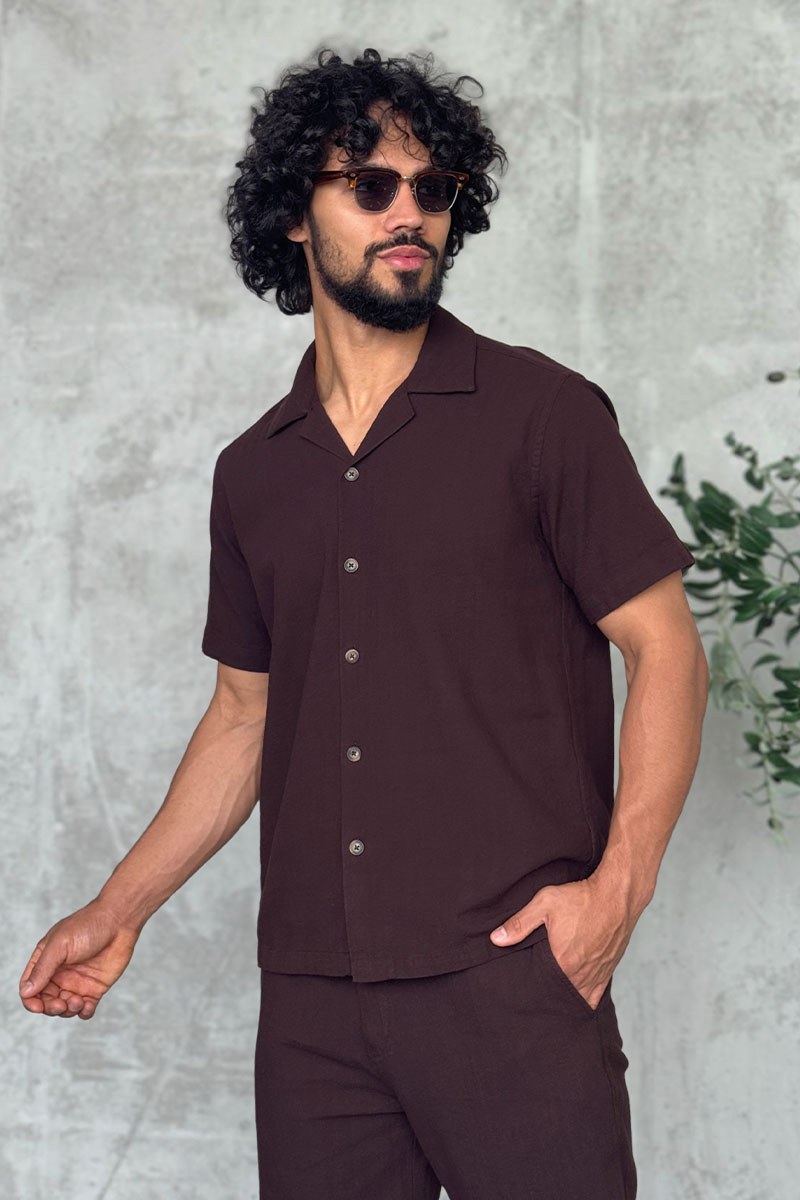 Loro Piana Мужская рубашка коричневого цвета