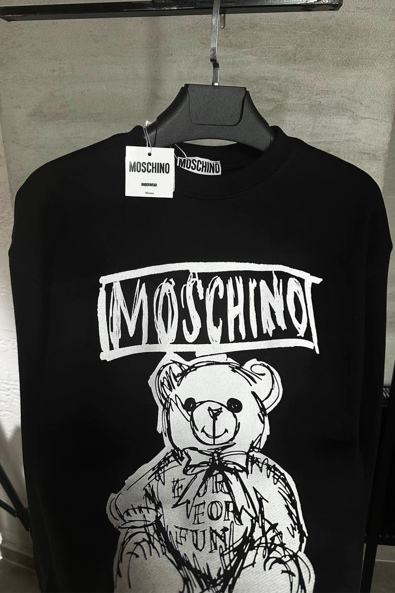 Moschino Мужской чёрный свитшот Teddy Bear