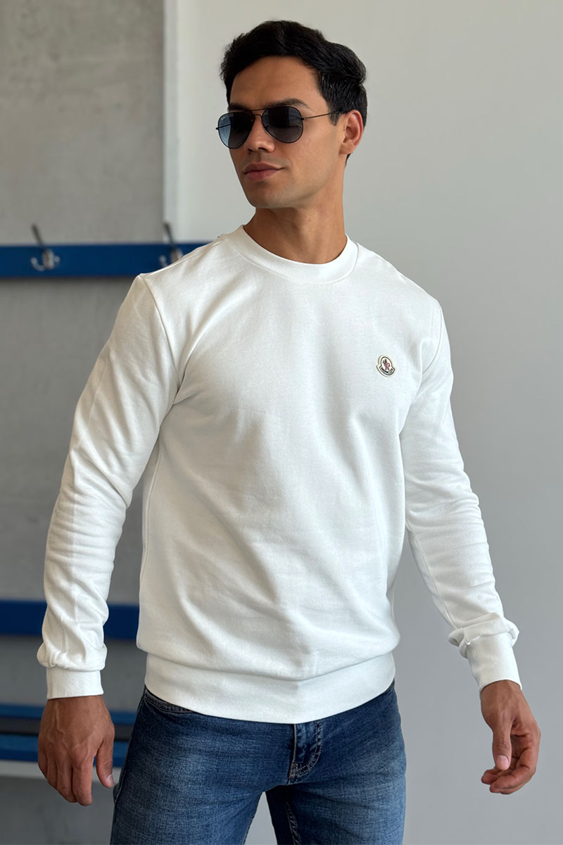 Moncler Свитшот белого цвета logo-patch