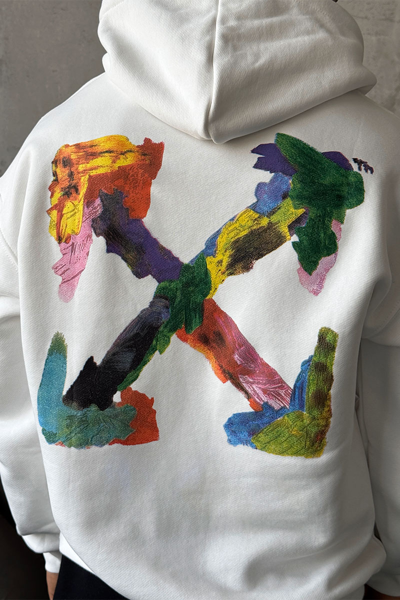 Off-White Мужское белое худи Brush Arrow 