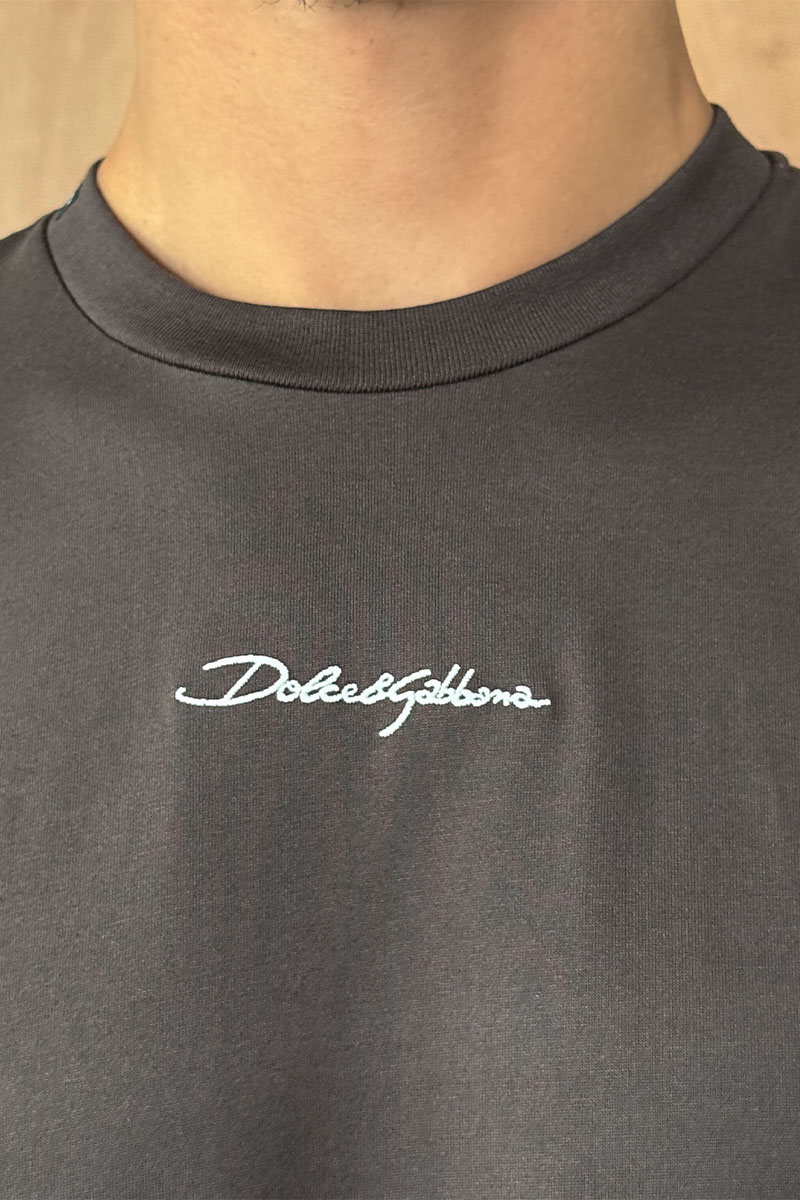 Dоlсе & Gаbbаnа Футболка коричневого цвета logo-embroidered