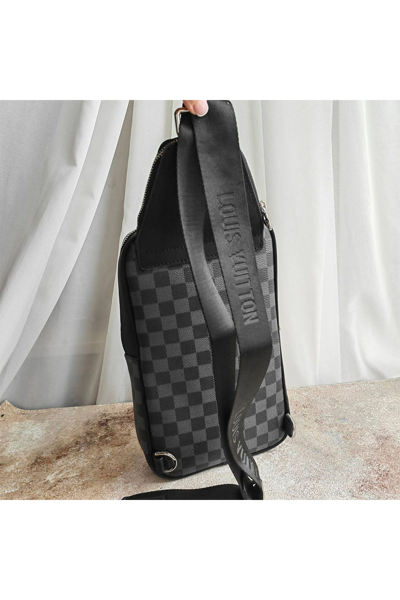 Lоuis Vuittоn Кожаная сумка Avenue Sling Damier Graphite 30x18 см